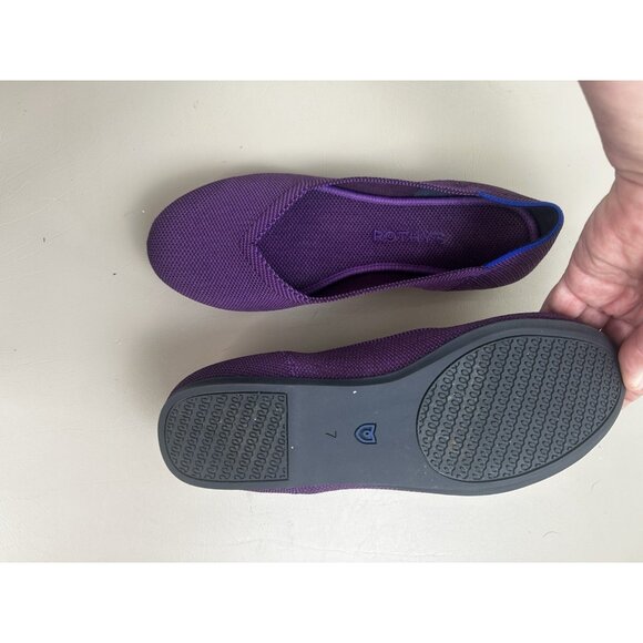 Rothy's The Flat Women's 7 Fig Purple Wine Knit Round Toe Ballet Shoes - Picture 9 of 14